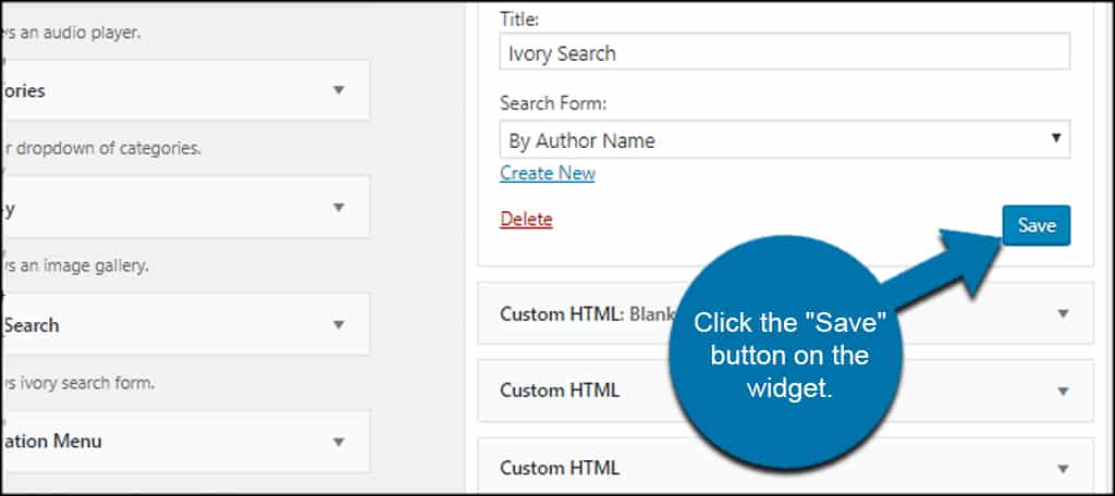 Save Search Widget