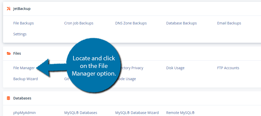 File Manager Option