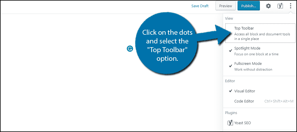 Top Toolbar