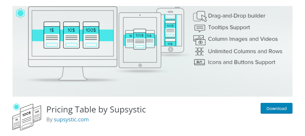 Supsystic Pricing Table