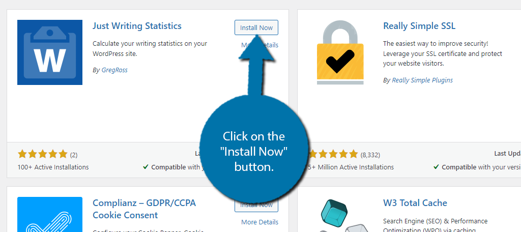 Install Just Writing Statistics for WordPress