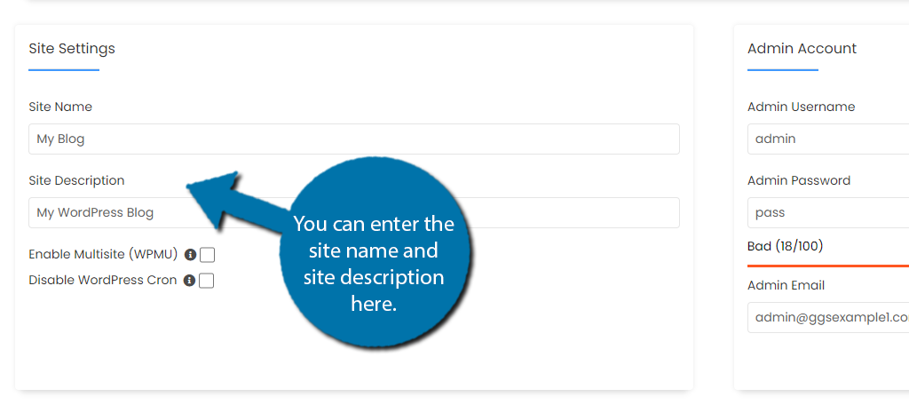 WordPress Site Settings