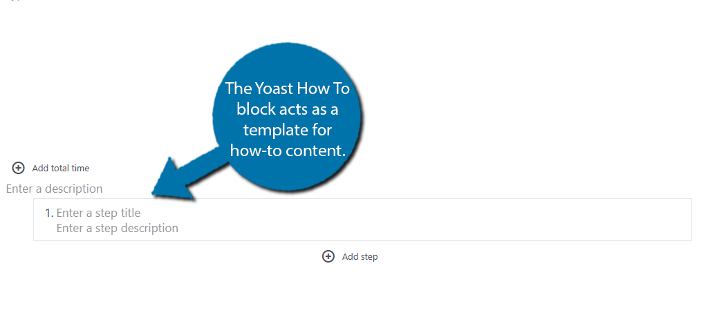 The Yoast How To block is a data structure block for WordPress